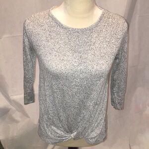 Pink Clover Gray Twist-Front Lightweight Pullover Top | Size XS